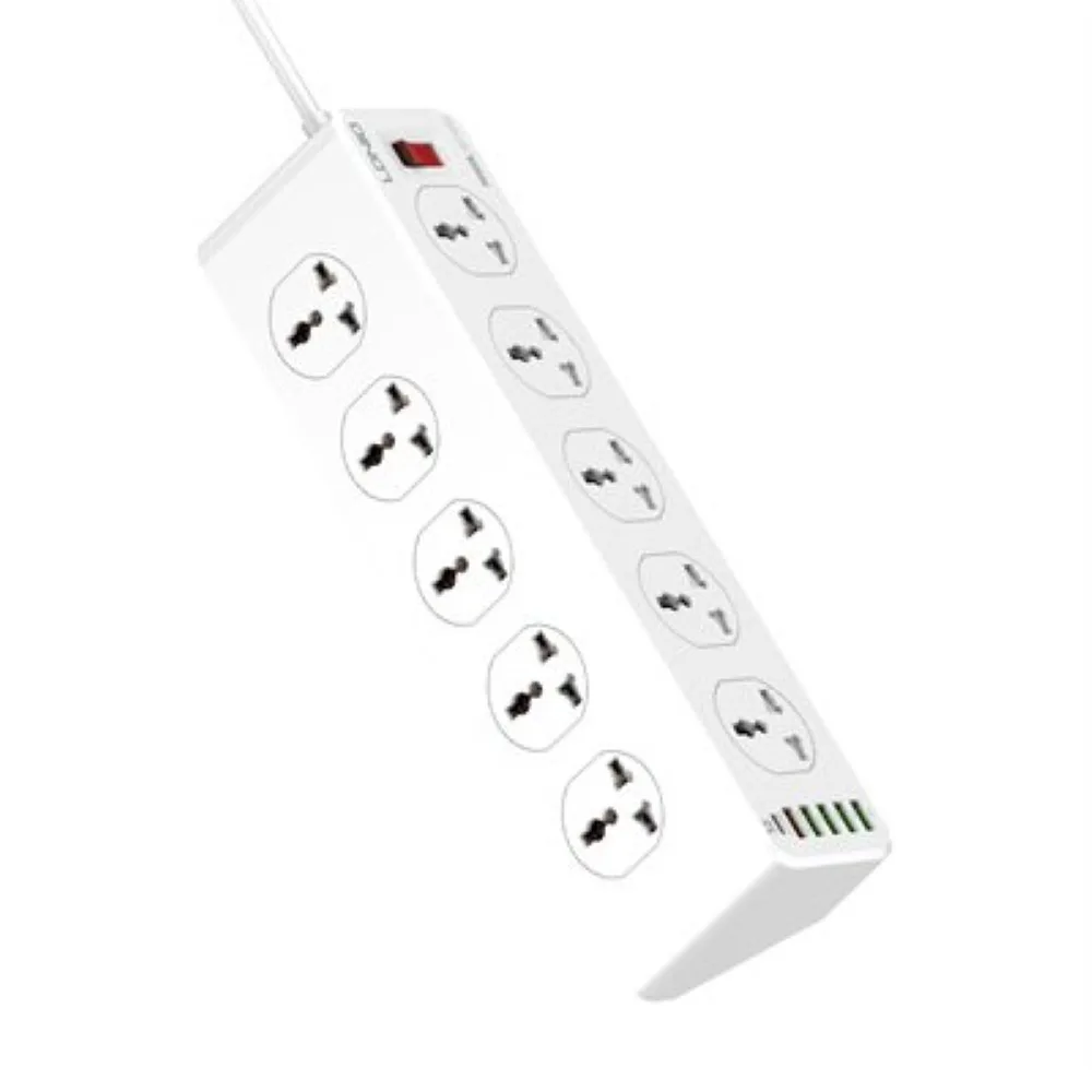 LDNIO SC10610 10-Outlet Universal Power Strip | 2500W | 30W PD & QC 3.0 | 6 USB Ports | Surge Protection