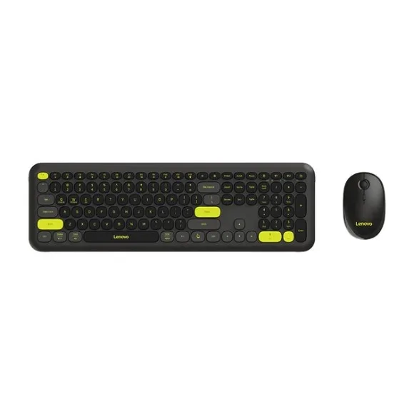 Lenovo MK28 Slim Wireless Keyboard and Mouse Combo – Bluetooth Connectivity, USB Receiver, Full-Size Keyboard, English Layout, Black