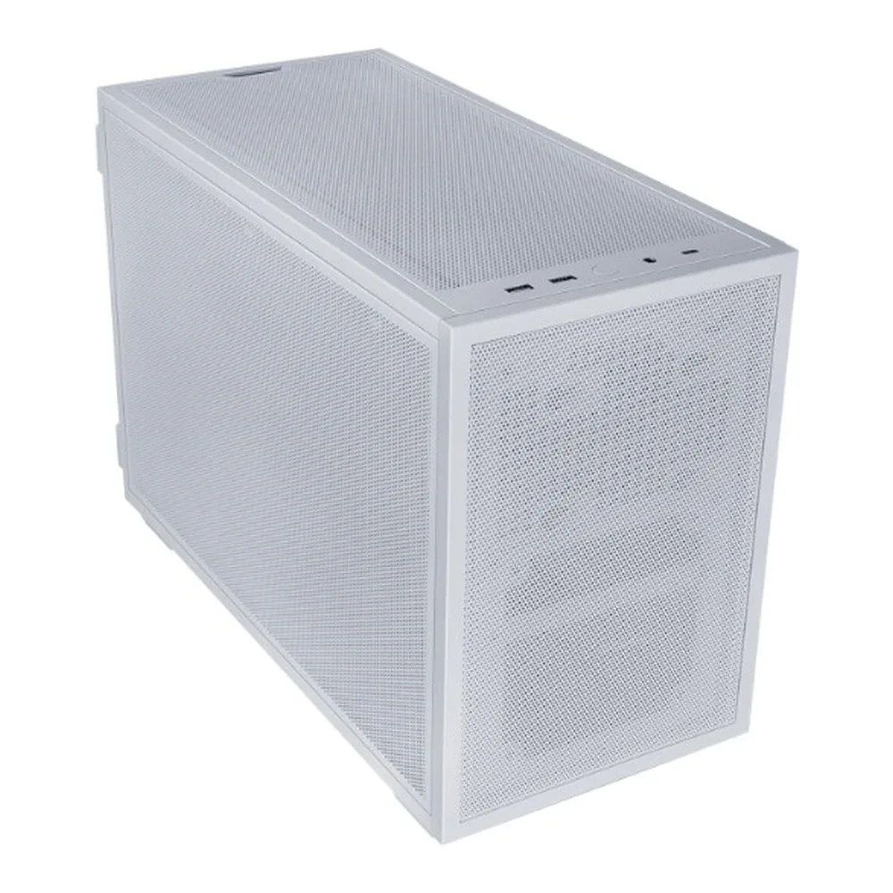   LIAN LI B4-mATX Compact White PC Case – Micro-ATX, High Airflow Mesh, 2 Pre-Installed Fans