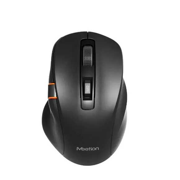 Meetion BTM032R Wireless Ergonomic Mouse Black | Rechargeable | 2400 DPI | 2.4GHz + Bluetooth | 7 Customizable Buttons