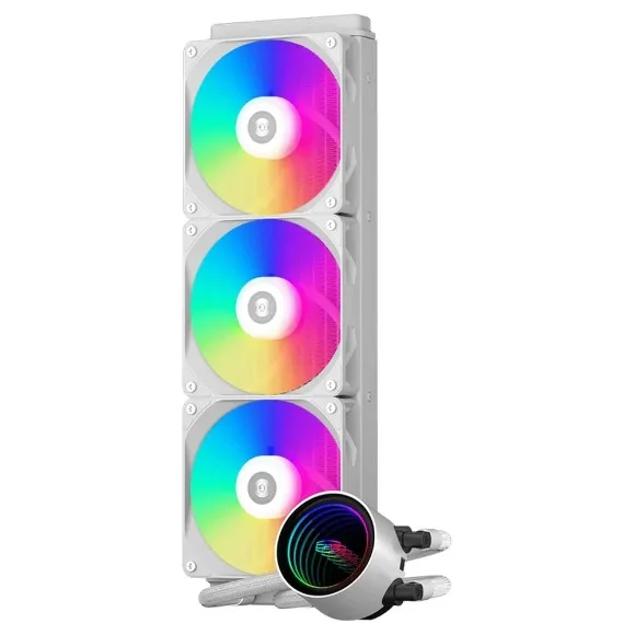 PCCOOLER DA360 V2 ARGB 360mm AIO Liquid CPU Cooler 310W TDP – 360mm Radiator, Triple 120mm ARGB Fans, Intel LGA1851/1700 & AMD AM5/AM4, White