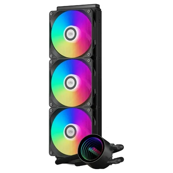 PCCOOLER DA360 V2 ARGB 360mm AIO Liquid CPU Cooler 310W TDP – 360mm Radiator, Triple 120mm ARGB Fans, Intel LGA1851/1700 & AMD AM5/AM4, Black