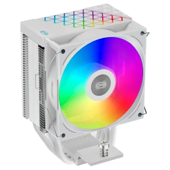 PCCOOLER R400 ARGB CPU Air Cooler 180W TDP – 4×6mm Heat Pipes, 92mm ARGB PWM Fan, Intel LGA1851/1700 & AMD AM5/AM4, White