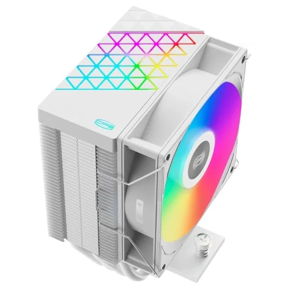 PCCOOLER R400 ARGB CPU Air Cooler 180W TDP – 4×6mm Heat Pipes, 92mm ARGB PWM Fan, Intel LGA1851/1700 & AMD AM5/AM4, White thumbnail 3