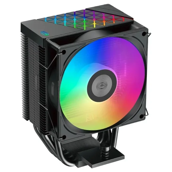 PCCOOLER R400 ARGB CPU Air Cooler 180W TDP – 4×6mm Heat Pipes, 92mm ARGB PWM Fan, Intel LGA1851/1700 & AMD AM5/AM4, Black