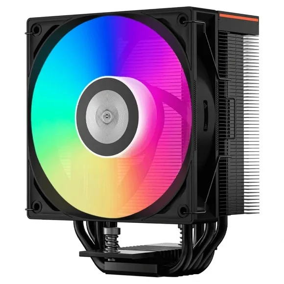 PCCOOLER RT500 Digital ARGB CPU Air Cooler 245W TDP – 5×6mm Copper Heat Pipes, 120mm PWM Fan, Digital Temperature Display, Intel LGA1851/1700 & AMD AM5/AM4, Black thumbnail 2