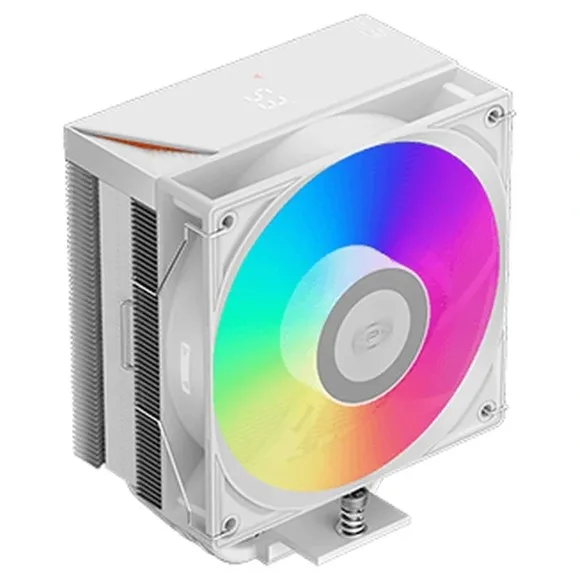 PCCOOLER RT500 Digital ARGB CPU Air Cooler 245W TDP – 5×6mm Copper Heat Pipes, 120mm PWM Fan, Digital Temperature Display, Intel LGA1851/1700 & AMD AM5/AM4, White