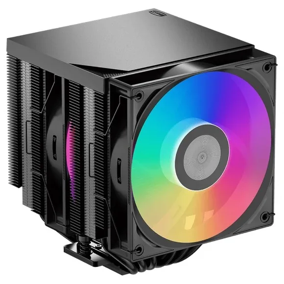 PCCOOLER RT620 PRO ARGB TC CPU Air Cooler 265W TDP – Dual Tower Design, 6×6mm Copper Heat Pipes, Dual 120mm ARGB Fans, Intel LGA1851/1700 & AMD AM5/AM4, Black
