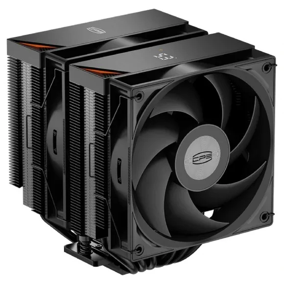 PCCOOLER RT620 PRO Digital CPU Air Cooler 265W TDP – Digital Temperature Display, Dual Tower, 6×6mm Copper Heat Pipes, Dual 120mm Fans, Intel LGA1851/1700 & AMD AM5/AM4, Black