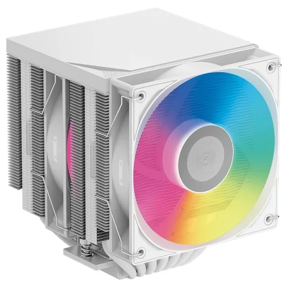 PCCOOLER RT720 ARGB TC CPU Air Cooler 270W TDP – Dual Tower, 7×6mm Copper Heat Pipes, Dual 120mm ARGB Fans, Intel LGA1851/1700 & AMD AM5/AM4 - White