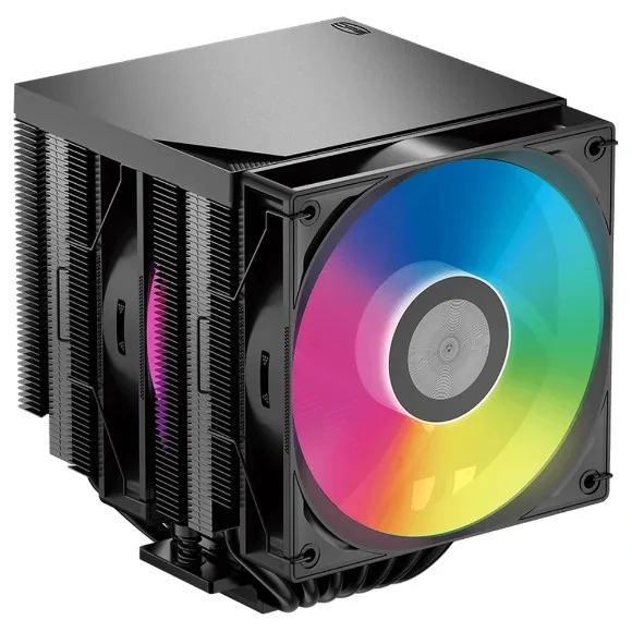 PCCOOLER RT720 ARGB TC CPU Air Cooler 270W TDP – Dual Tower, 7×6mm Copper Heat Pipes, Dual 120mm ARGB Fans, Intel LGA1851/1700 & AMD AM5/AM4 - Black