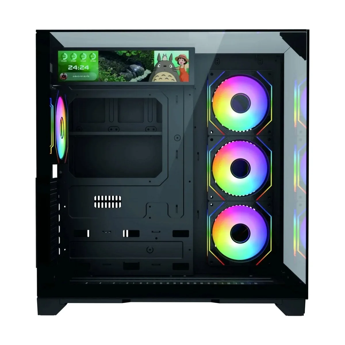 Sonic Shadow Core V200R ATX Gaming Case Black | LCD Screen | 4× ARGB Fans
