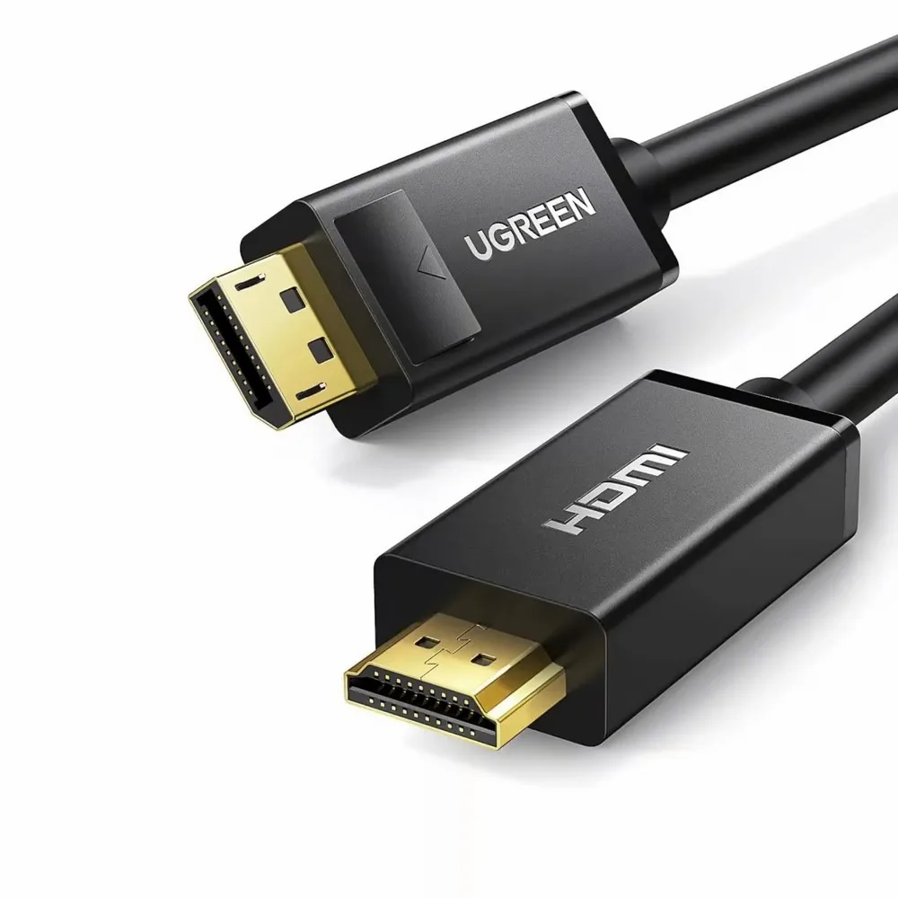 UGREEN 10239 DisplayPort to HDMI Cable 1.5M – 4K UHD@30Hz, 1080P@120Hz, Gold-Plated Connectors