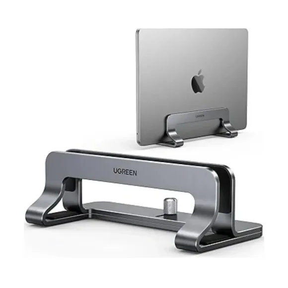 UGREEN 25706 Vertical Laptop Stand | Adjustable Aluminum Desk Holder | Space-Saving | Anti-Slip Silicone | Up to 15.6"