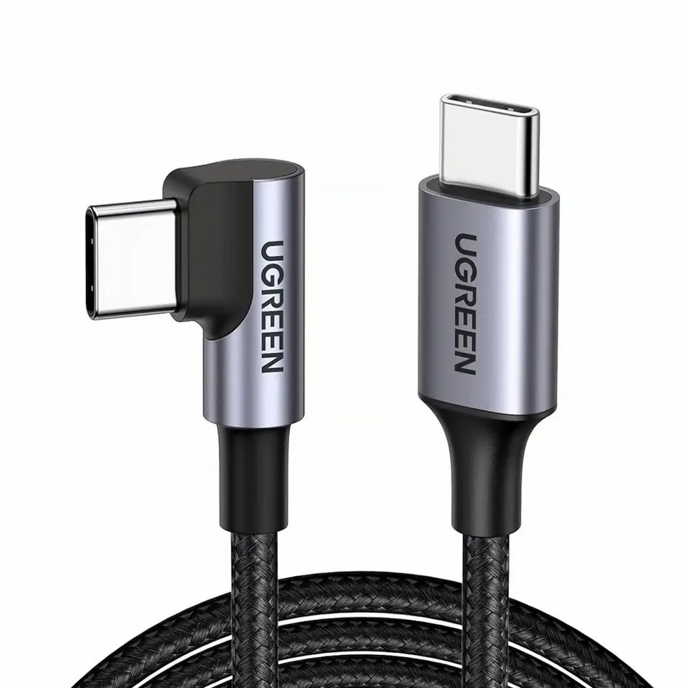 UGREEN 50125 90-Degree USB-C Cable 2M – 60W Fast Charging, Right-Angle Connector