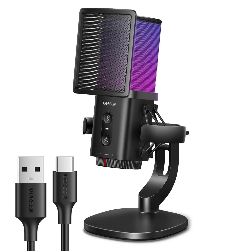 UGREEN 65629 USB Desktop Gaming Microphone with 7 RGB Lighting Modes, Noise Reduction & Mute Button – Microphone for PC, Gaming and Streaming thumbnail 3