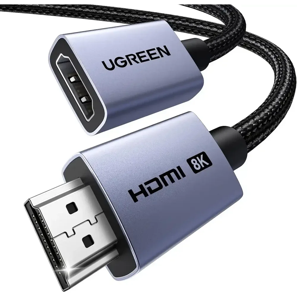 UGREEN 95927 HDMI 2.1 Extension Cable 2M – Male to Female, 8K@60Hz, 4K@120Hz, 48Gbps High-Speed HDMI Cable